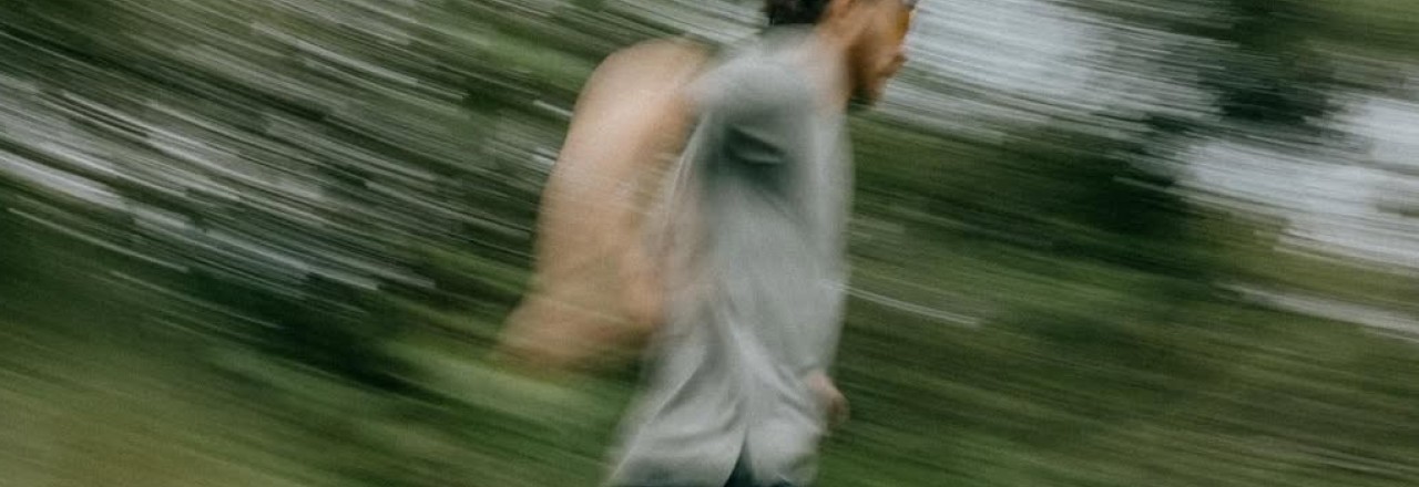 Blurred runner in motion